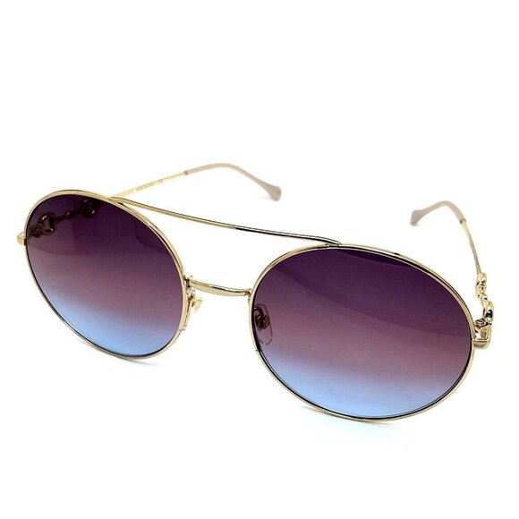 Gucci Women's Sunglasses GG0878S 004 59 20-140 Round Gold Frame Gradient… - Picture 1 of 12